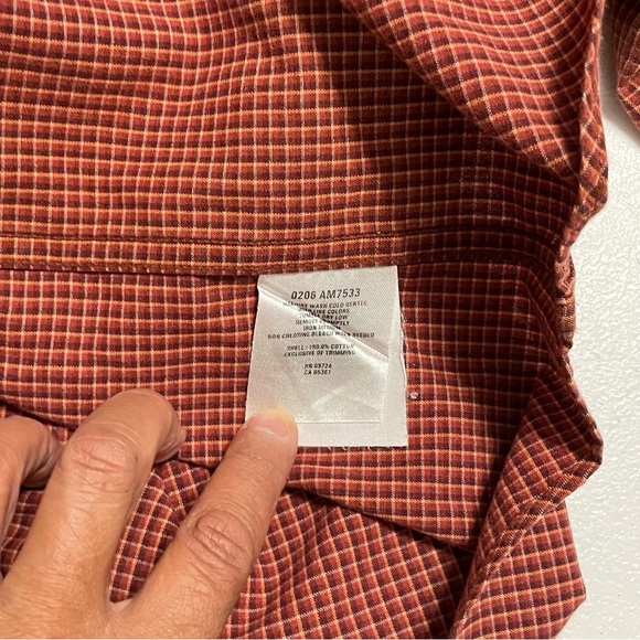 Columbia Sportswear Men's Button Down Long Sleeve Red Tan Check Shirt L - Picture 8 of 15